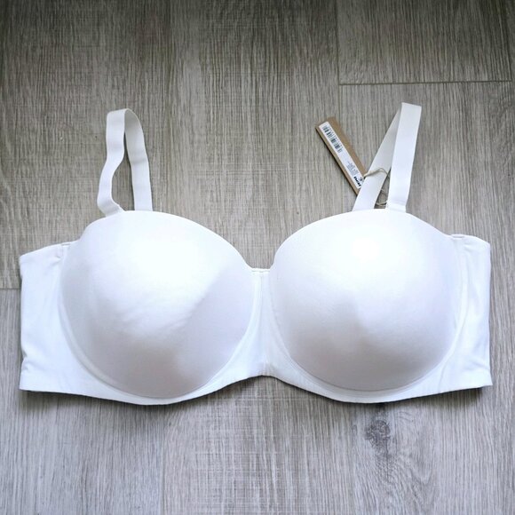 Skims Fits Everybody White Marble Underwire Lined Strapless Convertible Bra 46D - Picture 11 of 11